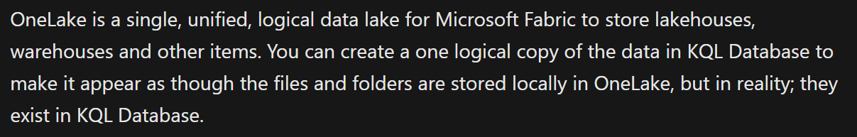 KQL data in OneLake billing