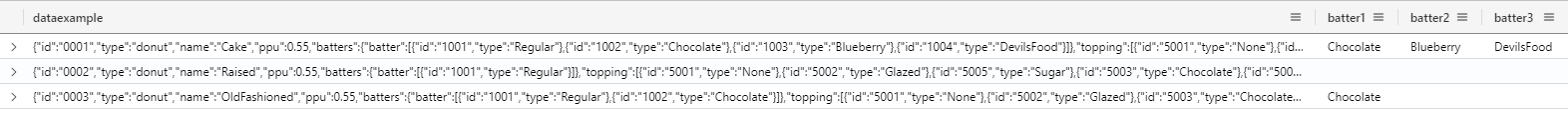 json parsed results using explicit calling